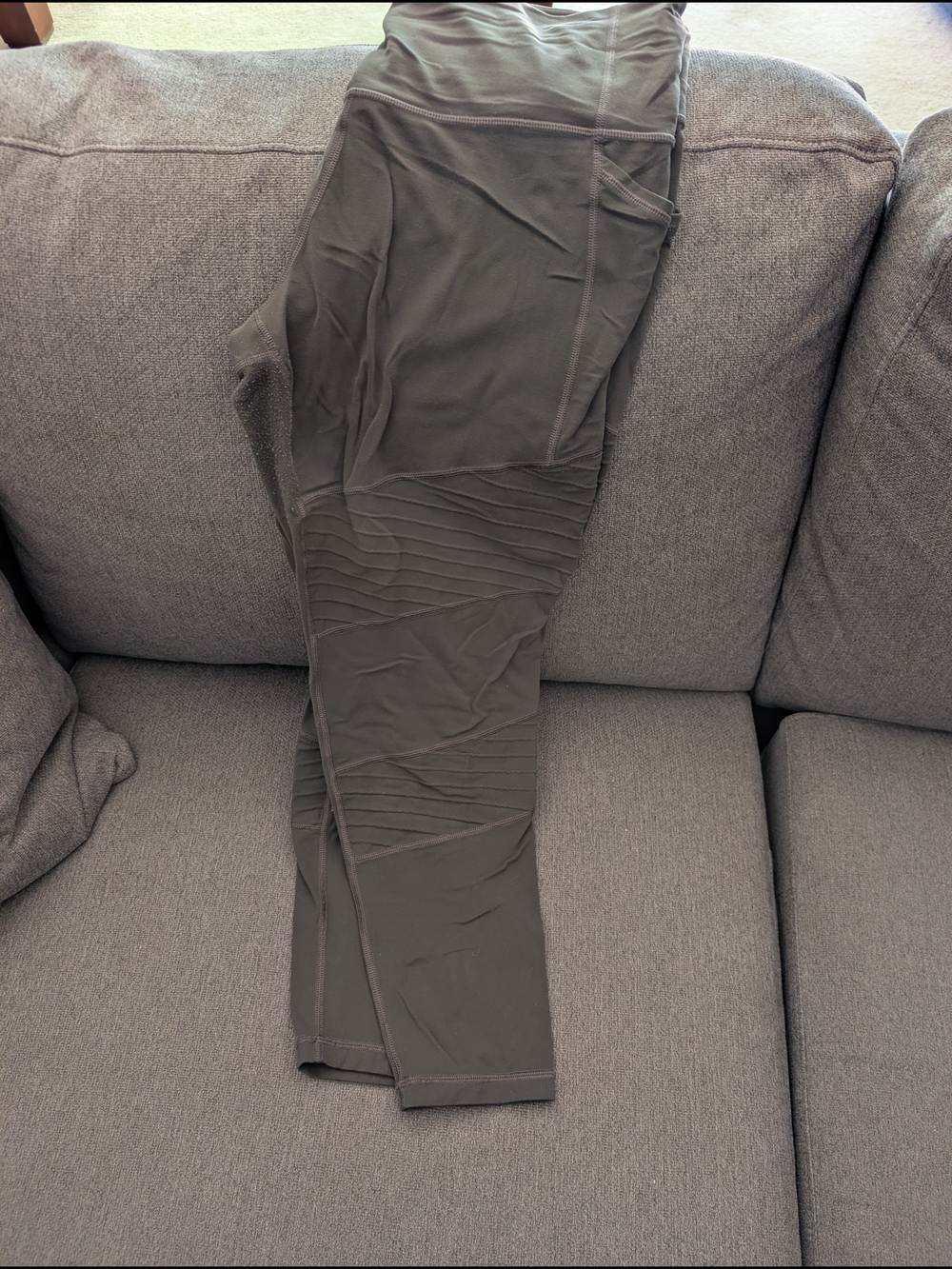 Athleta Olive Green Ribbed-Knee Leggings